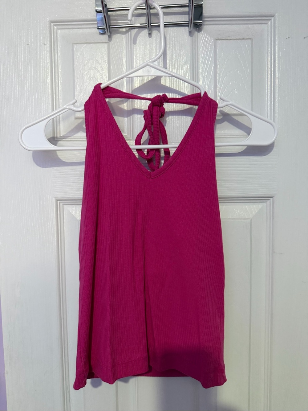 Old Navy Fuchsia Ribbed Halter Tank Top